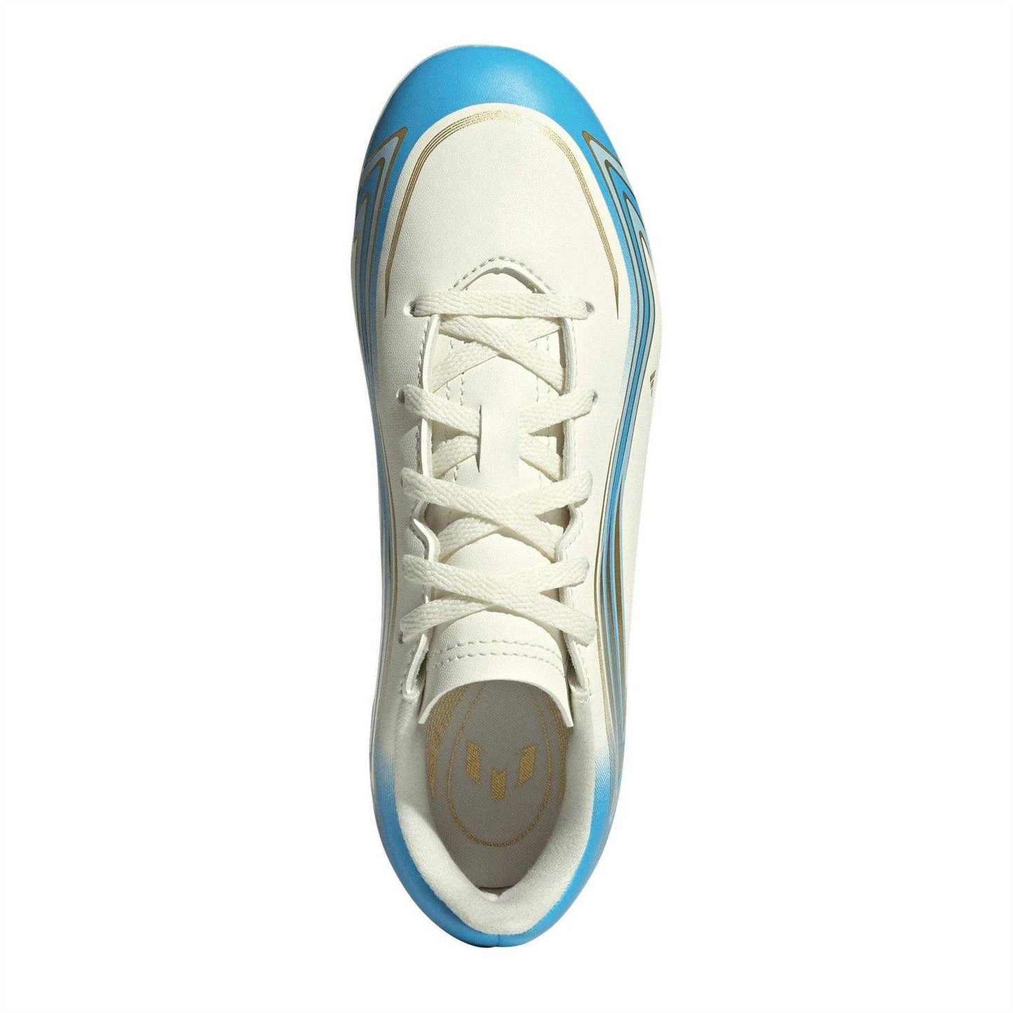 Cream-Blue-Gold - Lifestyle - Adidas Childrens-Kids F50 Lionel Messi Firm Ground Football Boots