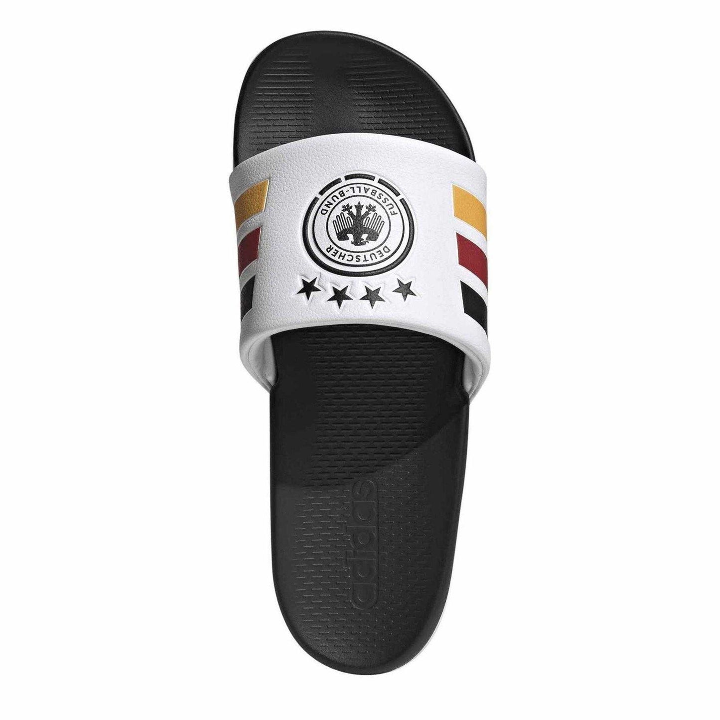 White-Black-Gold - Pack Shot - Adidas Mens Germany DFB Sliders