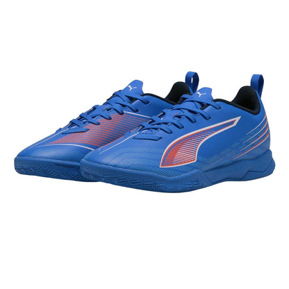 Blue-White - Pack Shot - Puma Childrens-Kids Ultra 6 Play Indoor Football Shoes