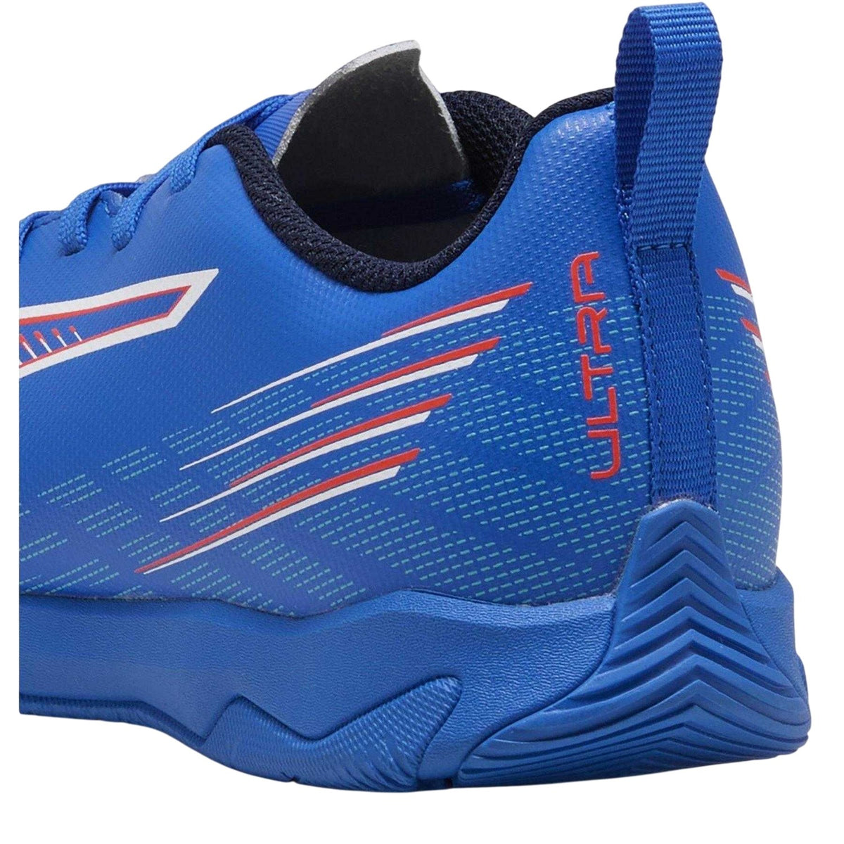 Blue-White - Close up - Puma Childrens-Kids Ultra 6 Play Indoor Football Shoes