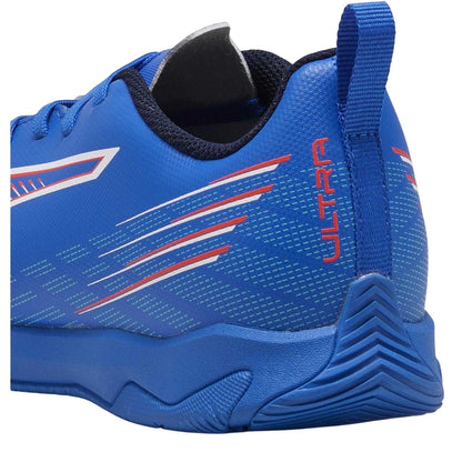 Blue-White - Close up - Puma Childrens-Kids Ultra 6 Play Indoor Football Shoes