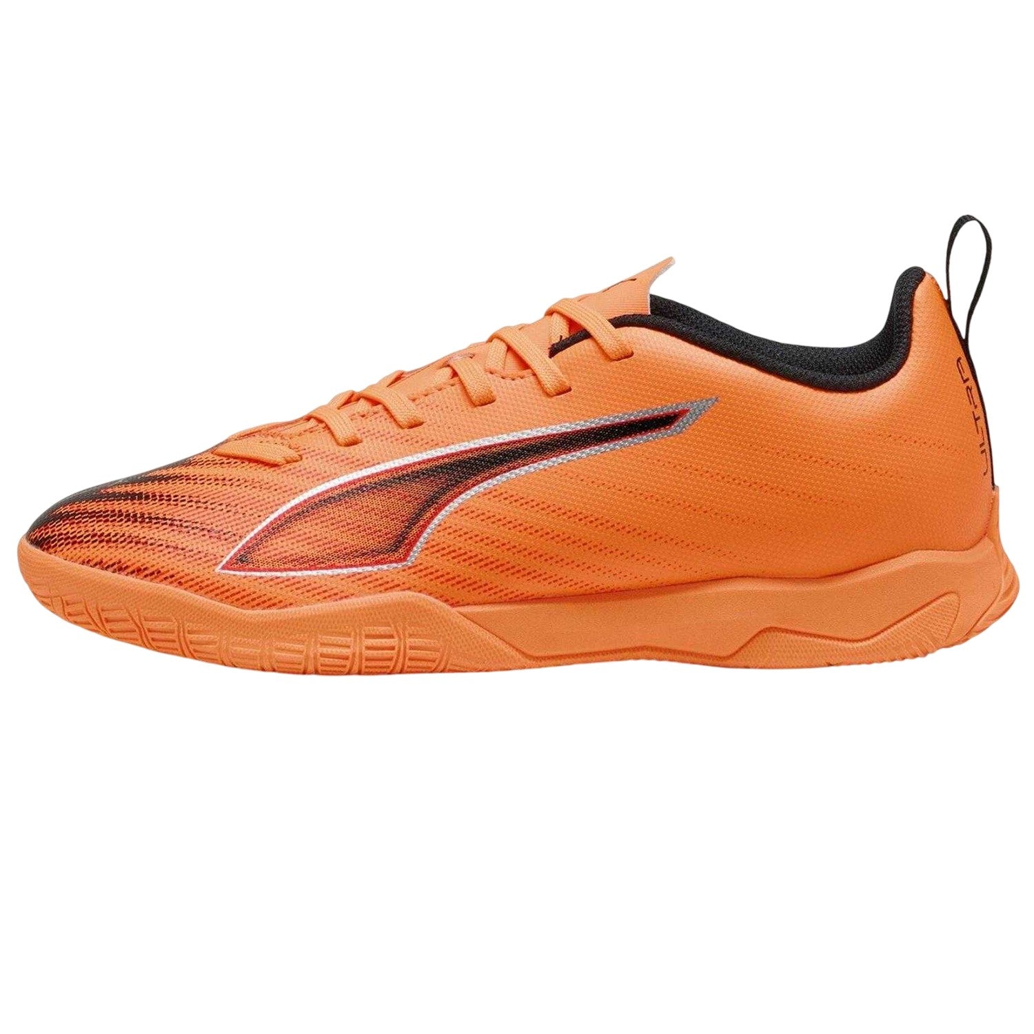 Fire Red - Side - Puma Childrens-Kids Ultra 6 Play Indoor Football Shoes