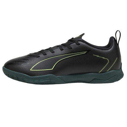 Black-Green - Side - Puma Childrens-Kids Ultra 6 Play Indoor Football Shoes