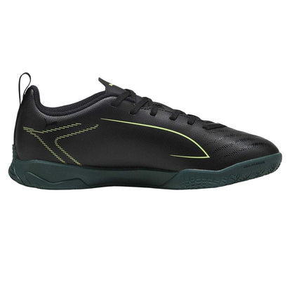 Black-Green - Front - Puma Childrens-Kids Ultra 6 Play Indoor Football Shoes