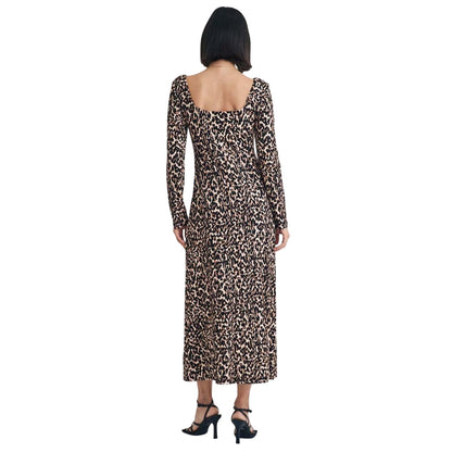 Brown - Back - Nobody´s Child Womens-Ladies Aidie Leopard Print Midi Dress