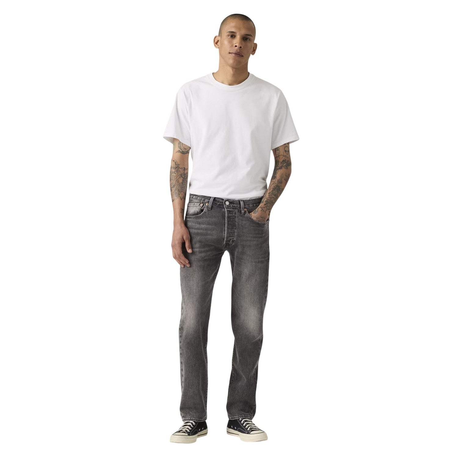Madison Zone - Pack Shot - Levis Womens-Ladies 501 Original Denim Straight Jeans