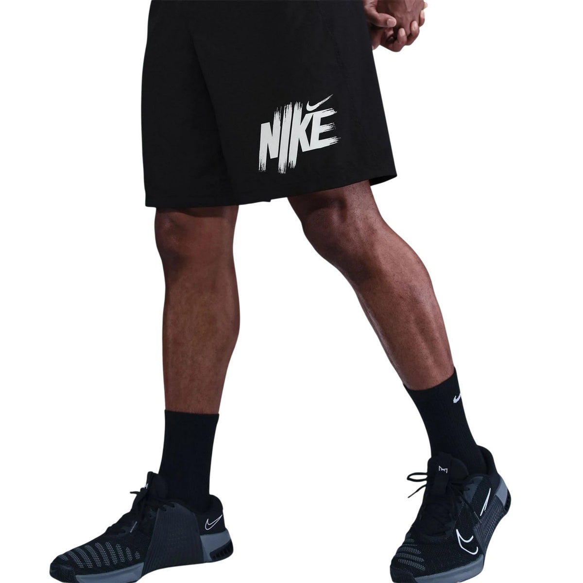 Black-White - Side - Nike Mens DF Form Running Shorts