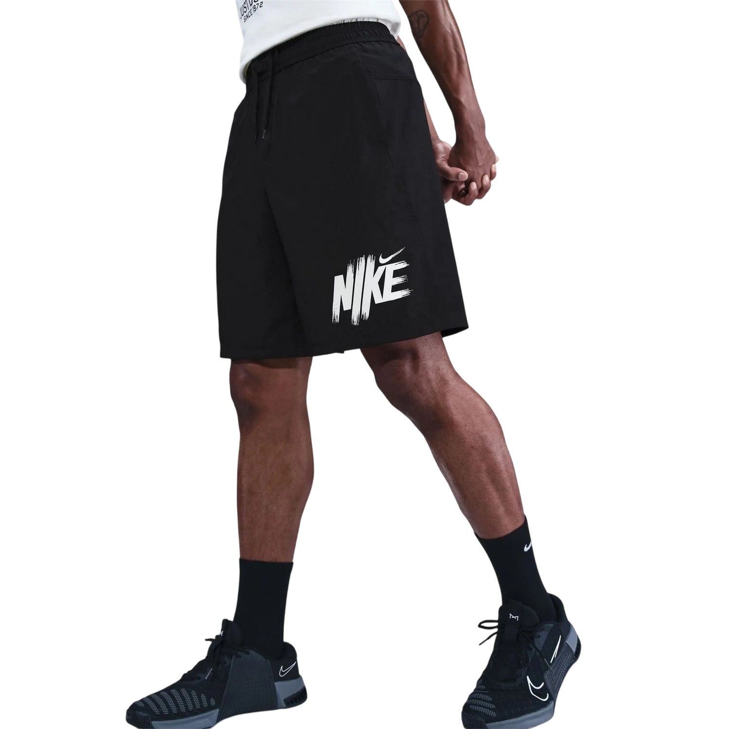 Black-White - Front - Nike Mens DF Form Running Shorts