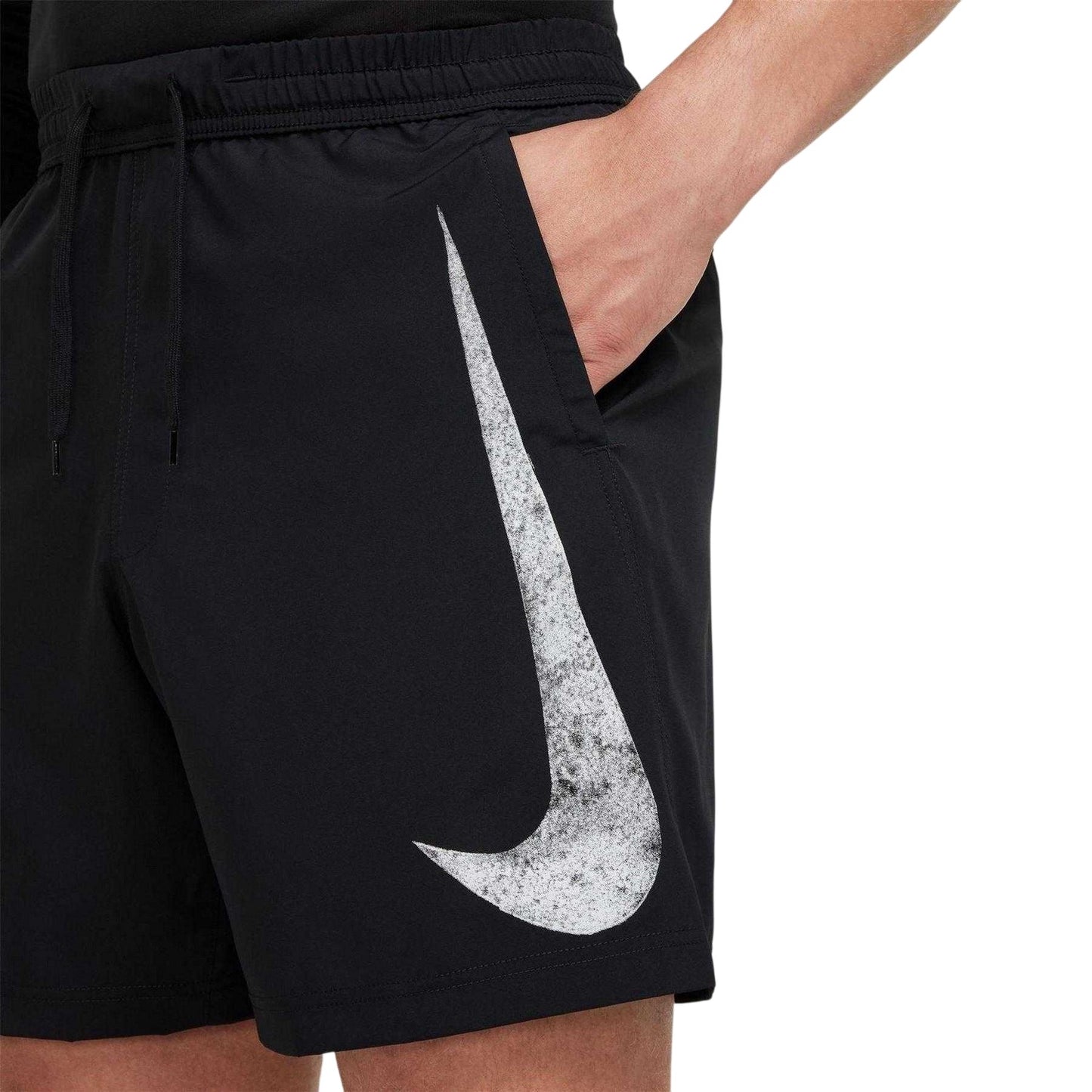 Black-White - Side - Nike Mens DF Form Swoosh Running Shorts