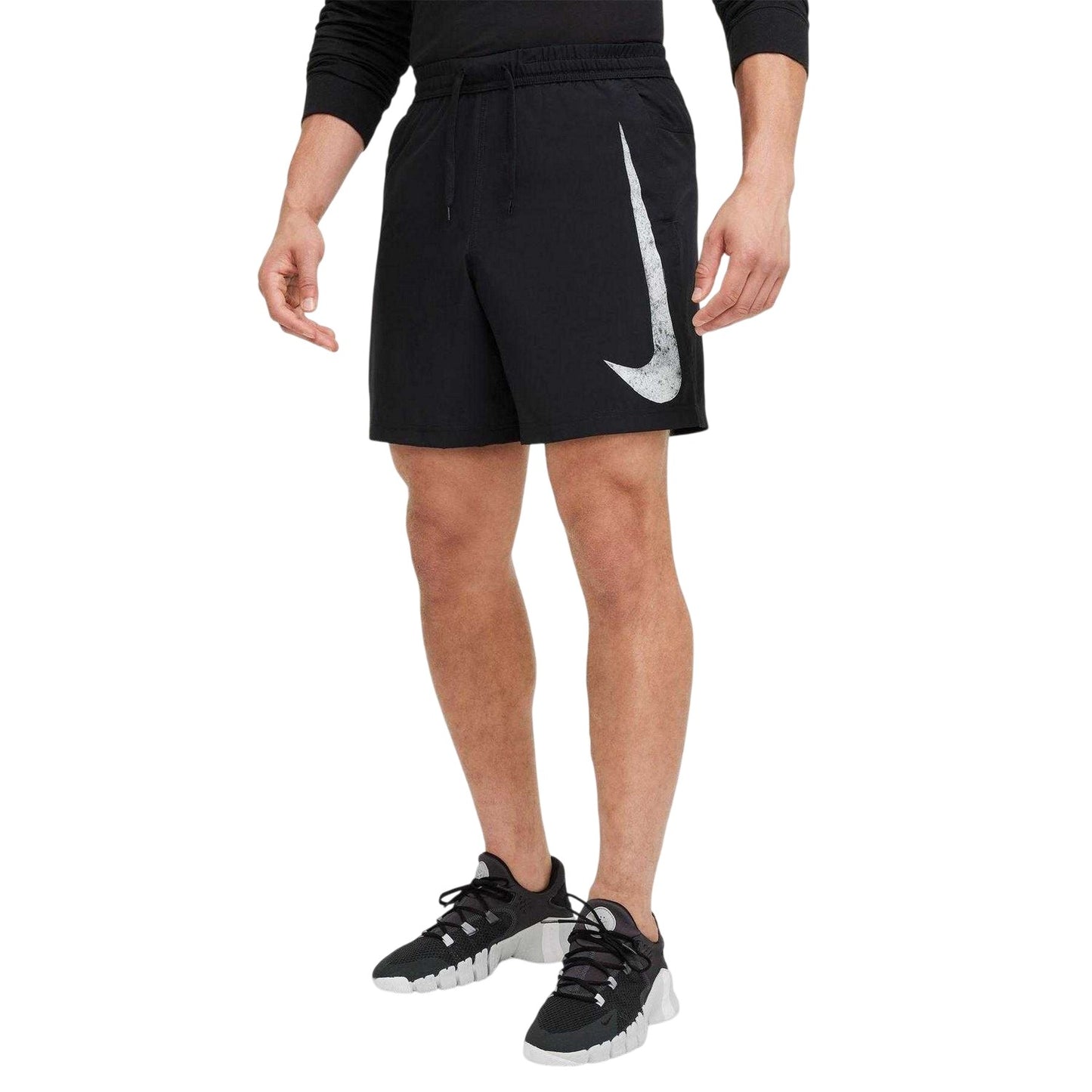 Black-White - Lifestyle - Nike Mens DF Form Swoosh Running Shorts