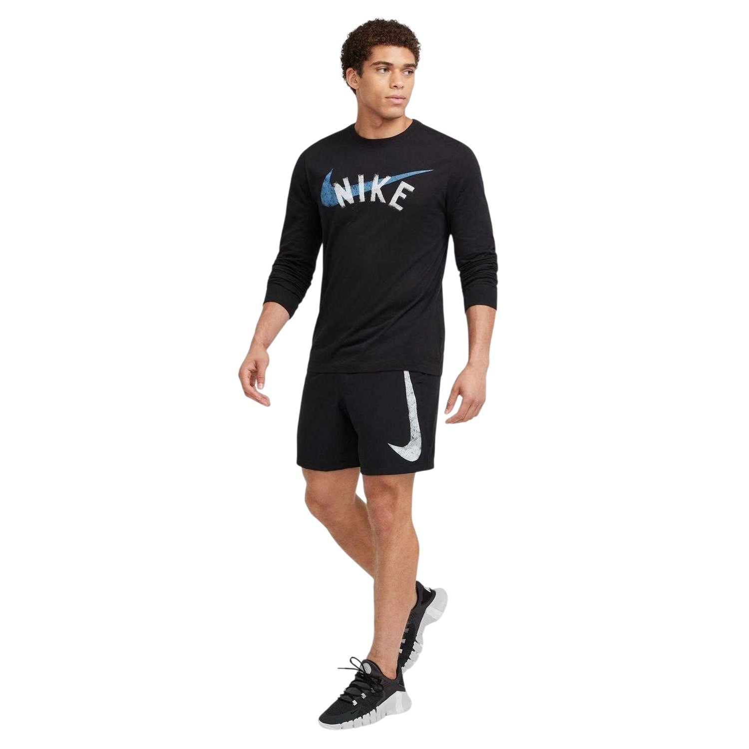 Black-White - Pack Shot - Nike Mens DF Form Swoosh Running Shorts