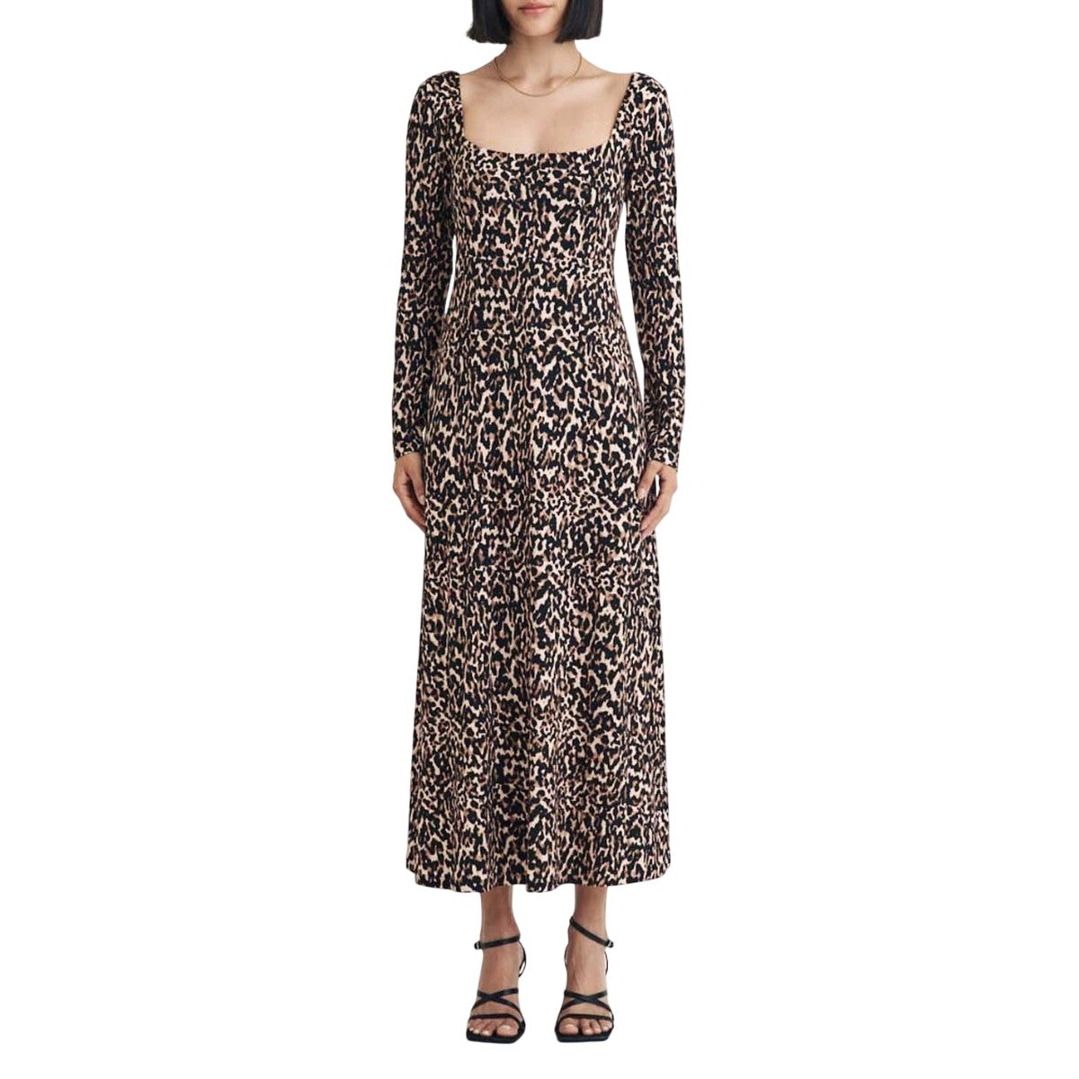 Brown - Front - Nobody´s Child Womens-Ladies Aidie Leopard Print Midi Dress