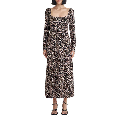 Brown - Front - Nobody´s Child Womens-Ladies Aidie Leopard Print Midi Dress