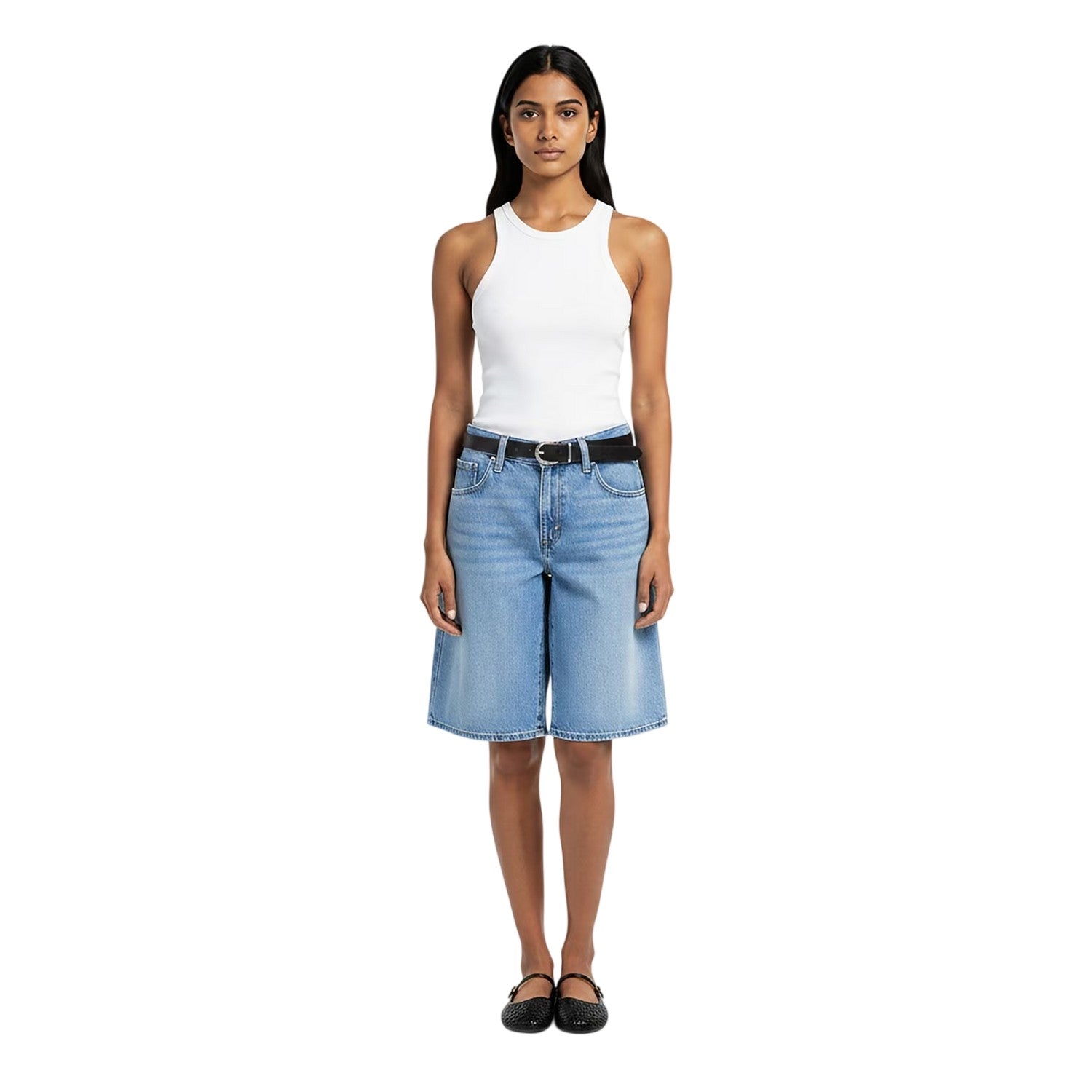 We Did It - Close up - Levis Womens-Ladies Dad Denim Baggy Shorts