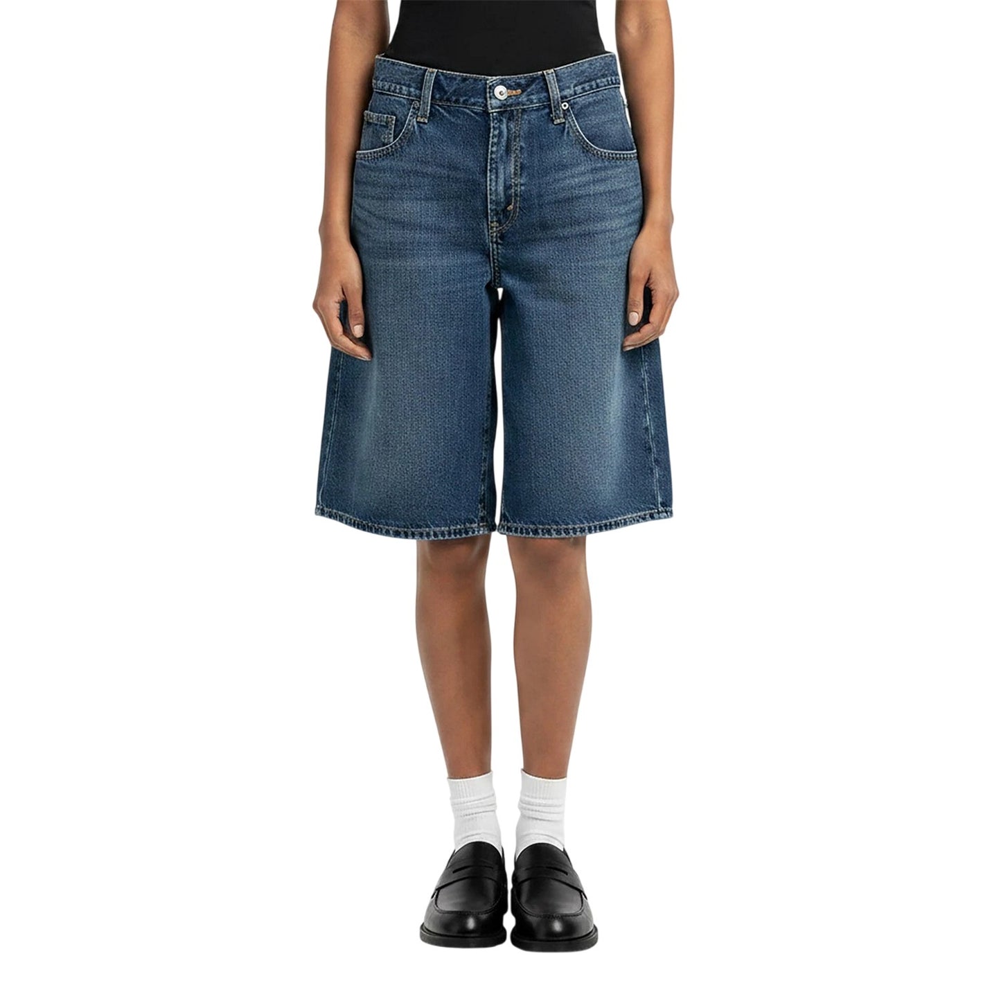 Hinged Heart - Lifestyle - Levis Womens-Ladies Dad Denim Baggy Shorts