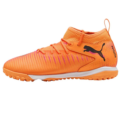 Hot Red-Black - Side - Puma Childrens-Kids Future 8 Match Astro Turf Trainers
