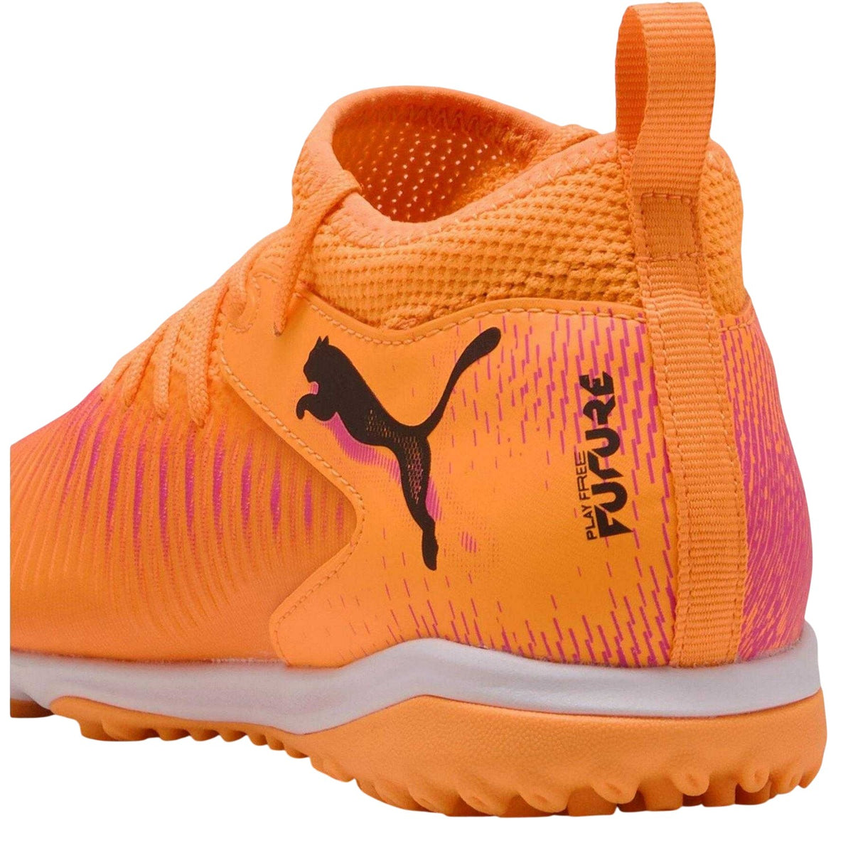 Hot Red-Black - Close up - Puma Childrens-Kids Future 8 Match Astro Turf Trainers