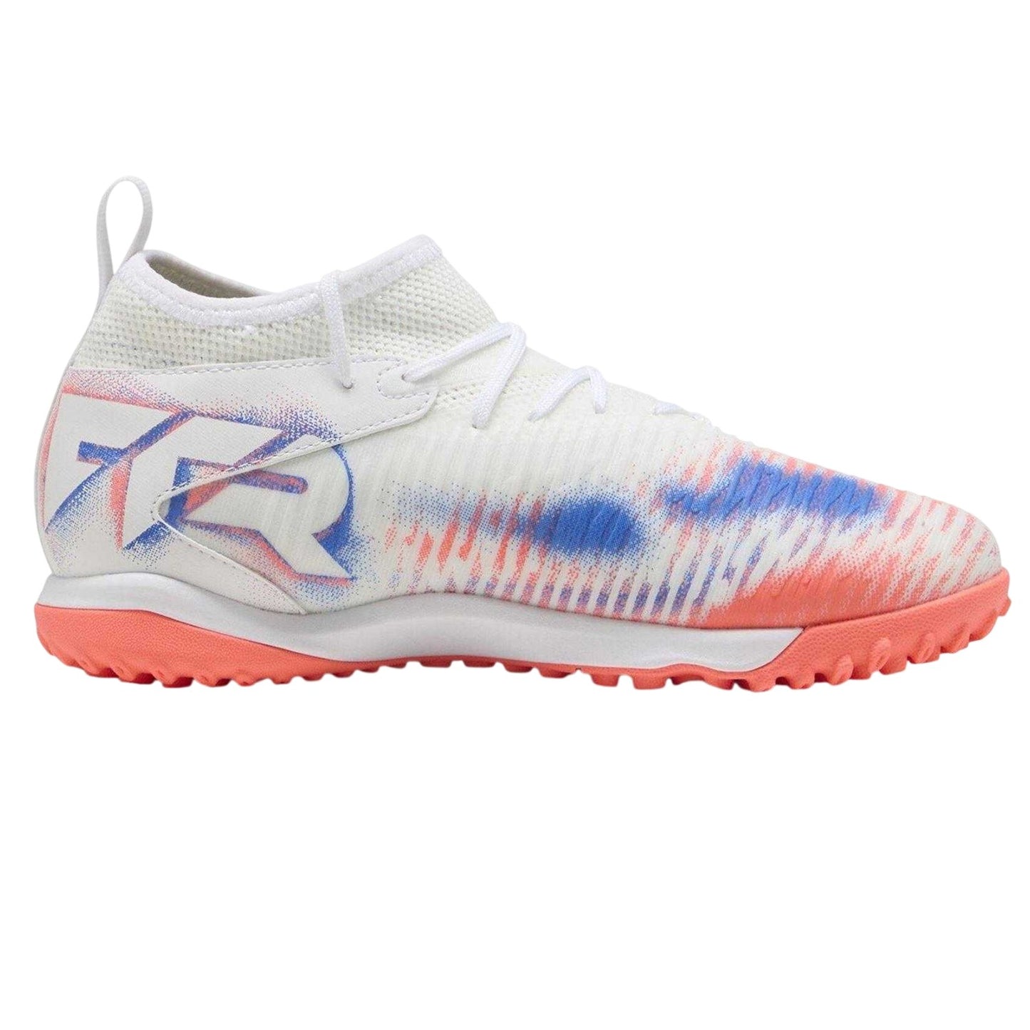 White-Black-Glowing Red - Front - Puma Childrens-Kids Future 8 Match Astro Turf Trainers