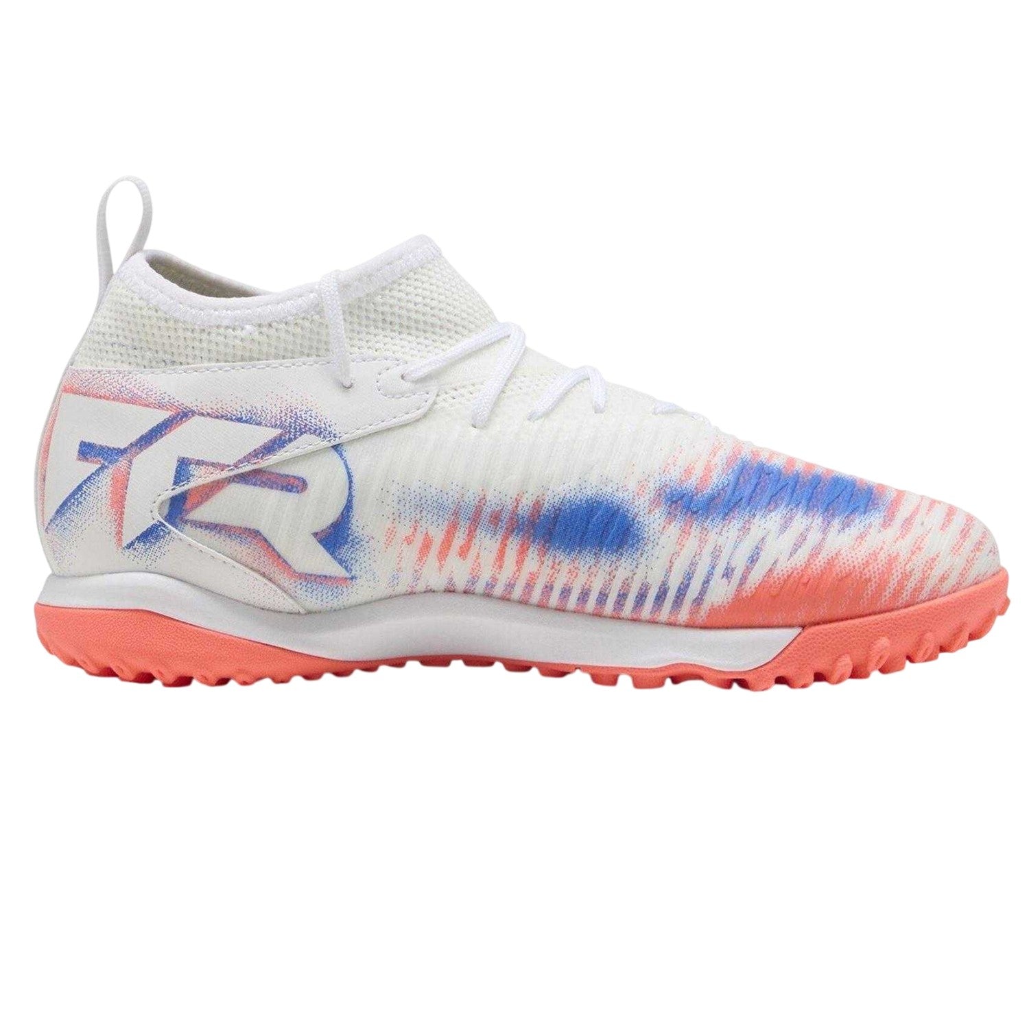 White-Black-Glowing Red - Front - Puma Childrens-Kids Future 8 Match Astro Turf Trainers