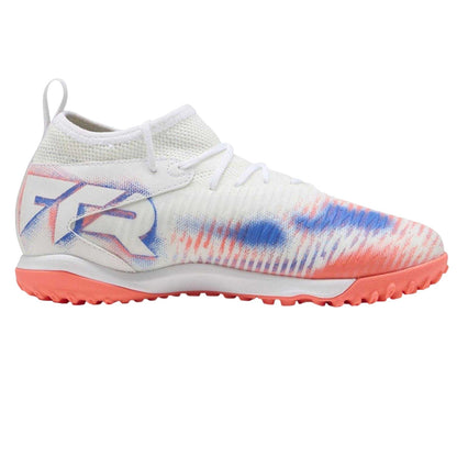 White-Black-Glowing Red - Front - Puma Childrens-Kids Future 8 Match Astro Turf Trainers