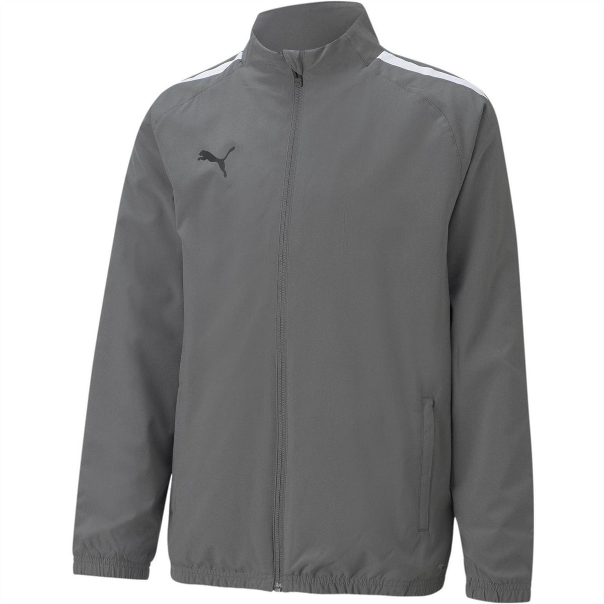 Smoked Grey-White - Front - Puma Childrens-Kids TeamLIGA Sideline Lightweight Tracksuit Top