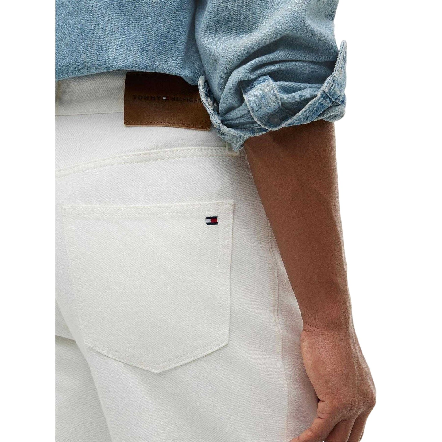 White - Side - Tommy Hilfiger Mens Denim Straight Leg Jeans