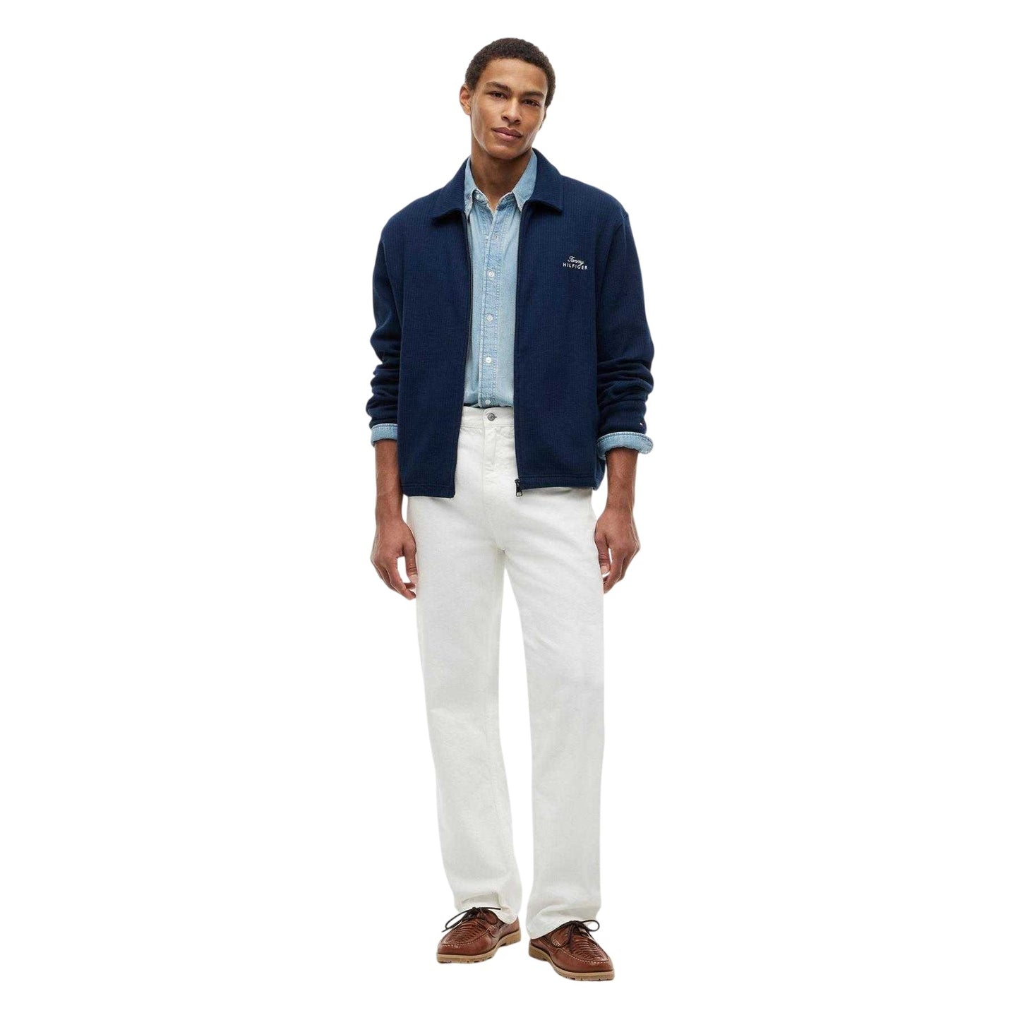 White - Pack Shot - Tommy Hilfiger Mens Denim Straight Leg Jeans