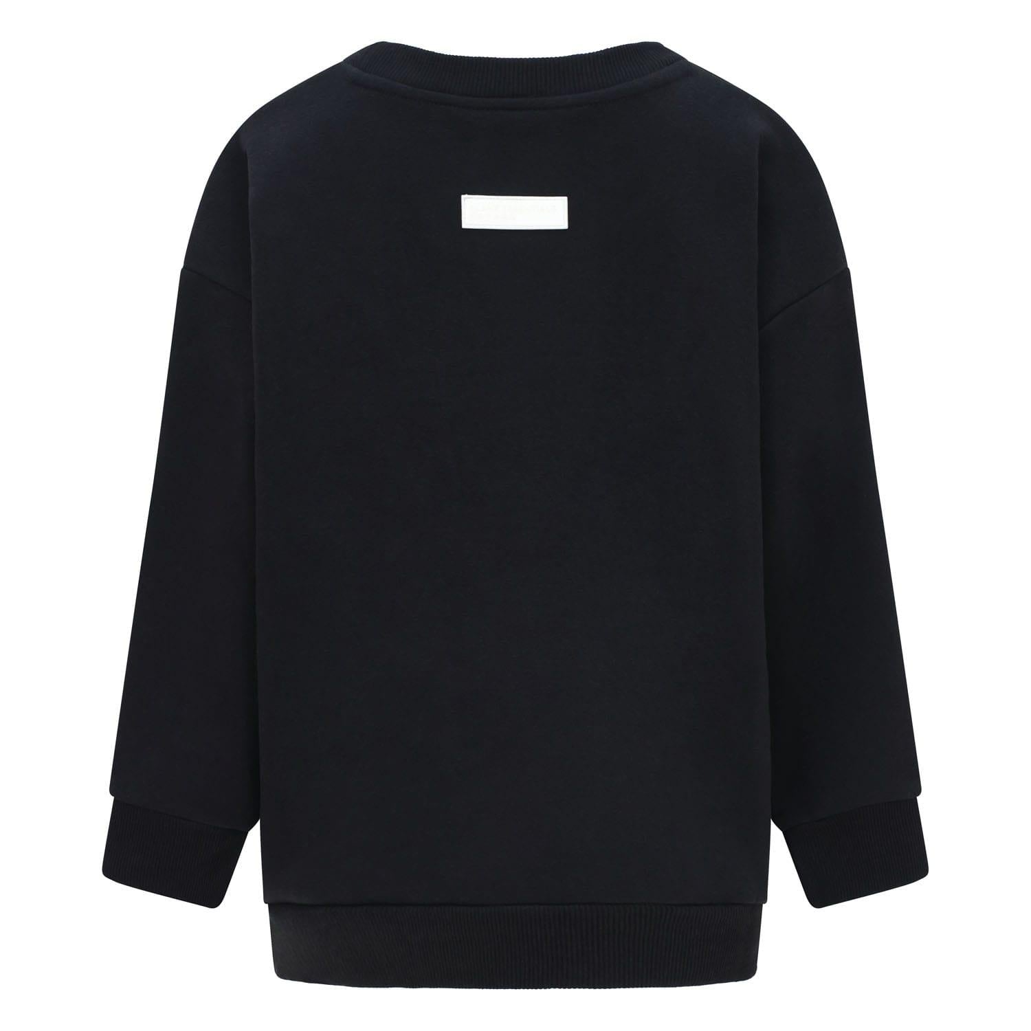Black - Back - Blank Essentials Boys Crew Neck Sweatshirt