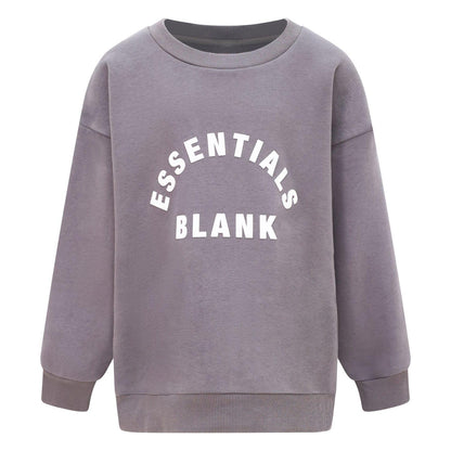 Grey - Front - Blank Essentials Boys Crew Neck Sweatshirt