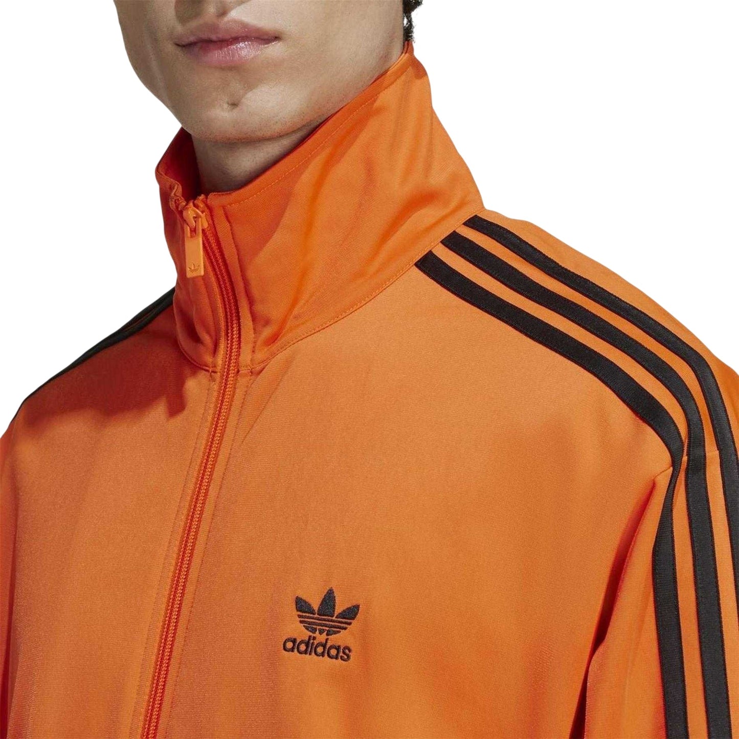 Orange - Side - Adidas Mens Firebird Embroidered Logo Track Top
