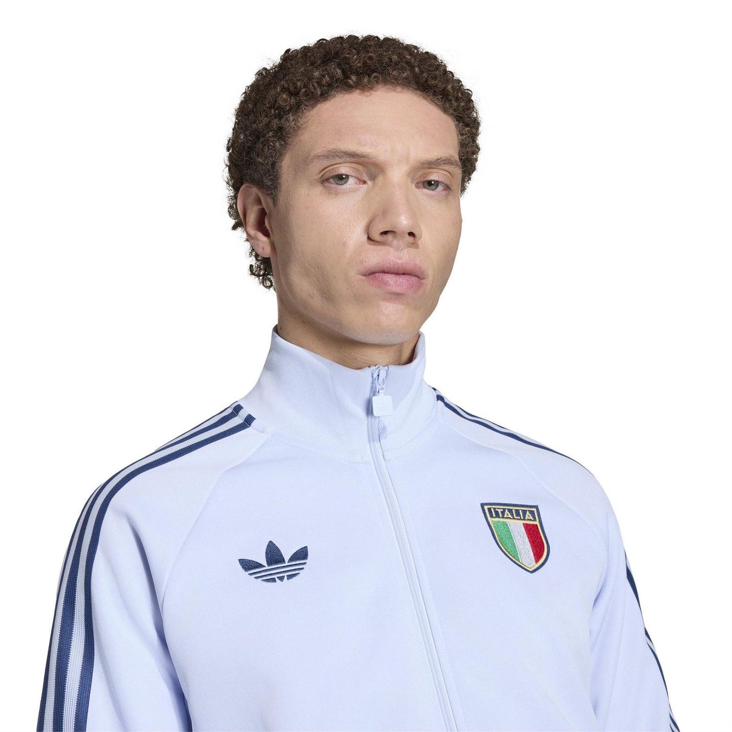 Blue-White - Lifestyle - Adidas Mens World Cup Italy Polyester Track Top