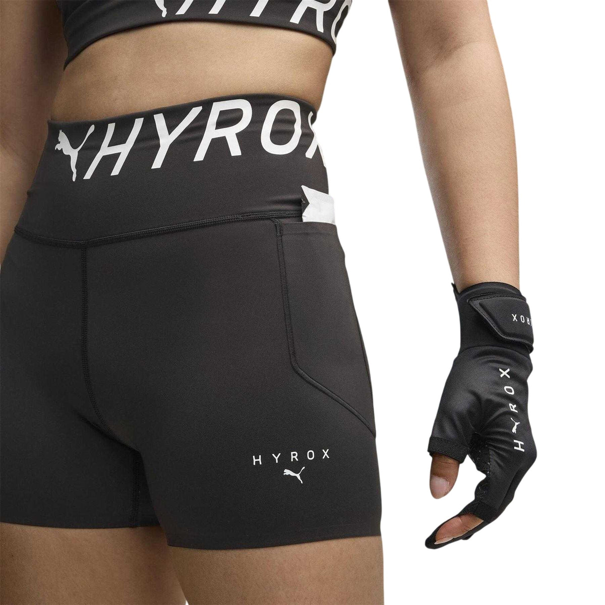 Black - Side - Puma Womens-Ladies Hyrox Performance Workout Tights