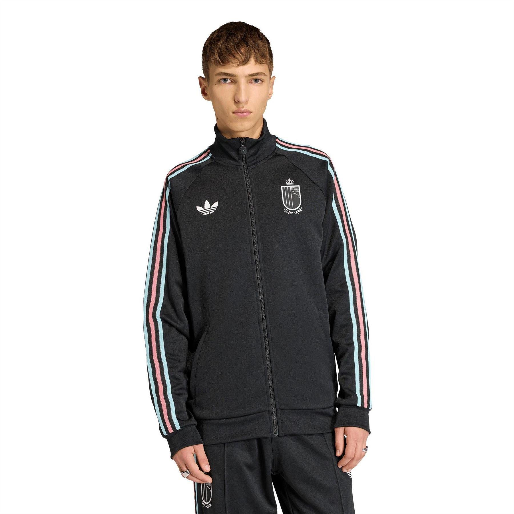 Black-Red - Lifestyle - Adidas Mens FIFA World Cup 2026 Belgium Track Top