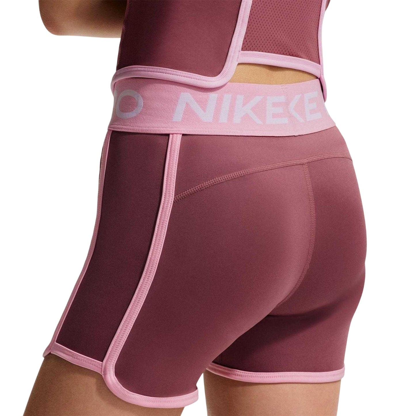 Pink Smoke - Back - Nike Childrens-Kids Pro Performance Cycling Shorts