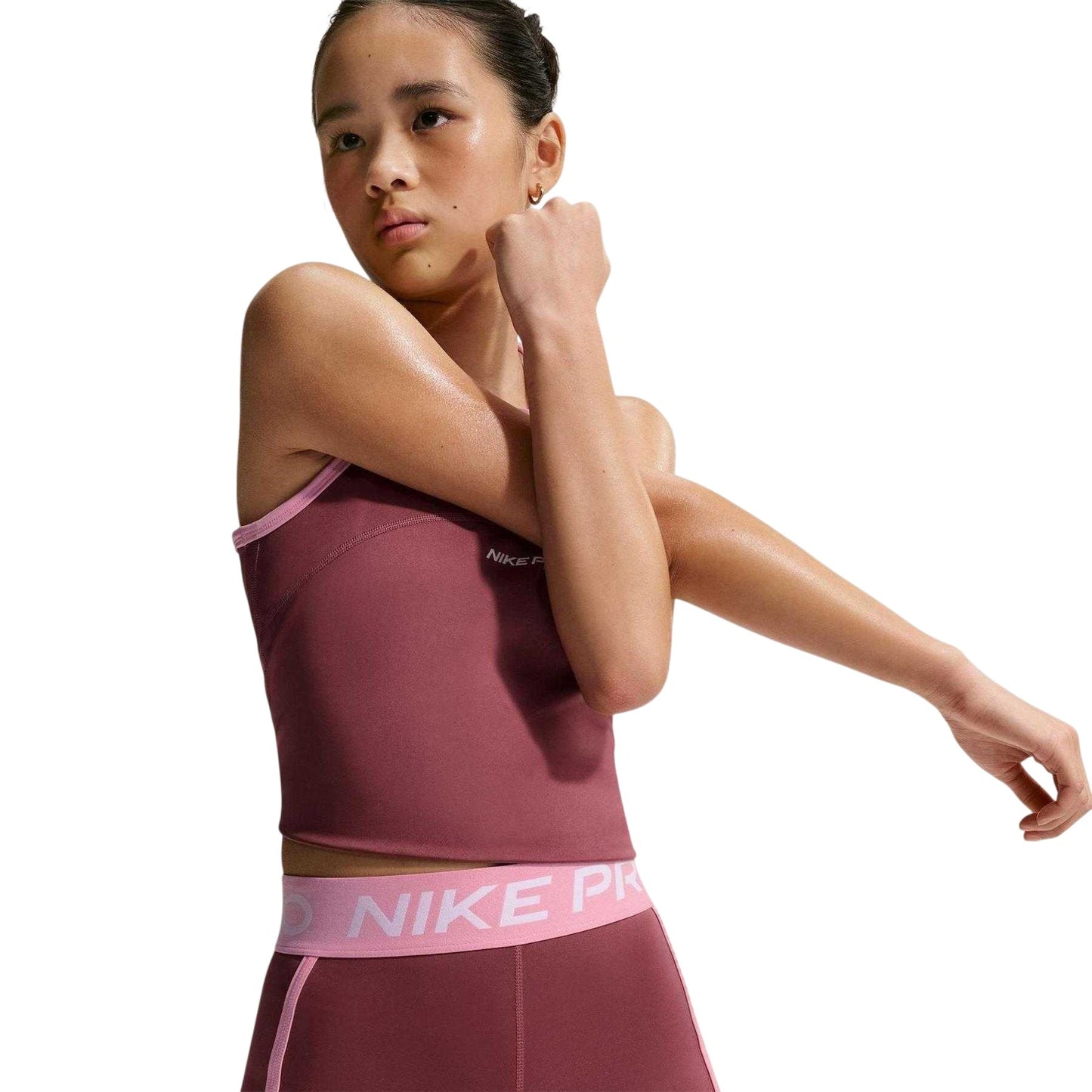 Pink Smoke - Side - Nike Childrens-Kids Pro Performance Cycling Shorts