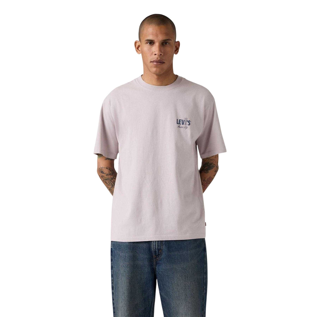 Cloud Grey - Lifestyle - Levis Mens Music City Short-Sleeved T-Shirt