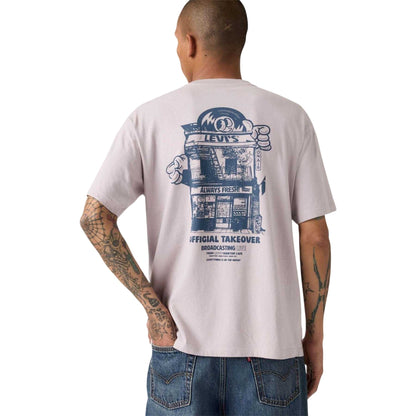 Cloud Grey - Pack Shot - Levis Mens Music City Short-Sleeved T-Shirt