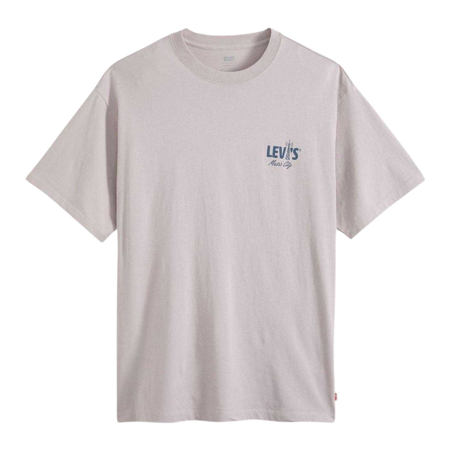 Cloud Grey - Front - Levis Mens Music City Short-Sleeved T-Shirt