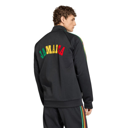 Black-Yellow - Back - Adidas Mens 2026 Jamaica Regular Tracksuit Top