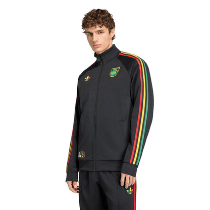 Black-Yellow - Pack Shot - Adidas Mens 2026 Jamaica Regular Tracksuit Top