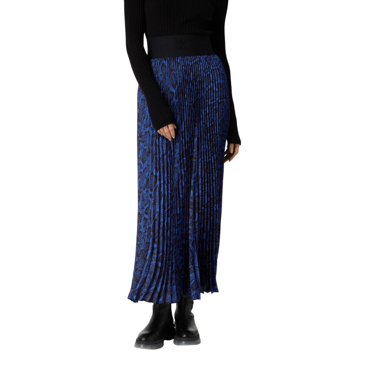 Blue - Pack Shot - Hugo Womens-Ladies Regiani-1 Jersey Skirt