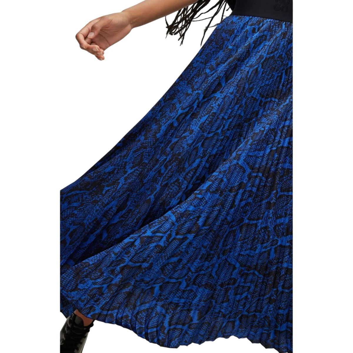 Blue - Side - Hugo Womens-Ladies Regiani-1 Jersey Skirt
