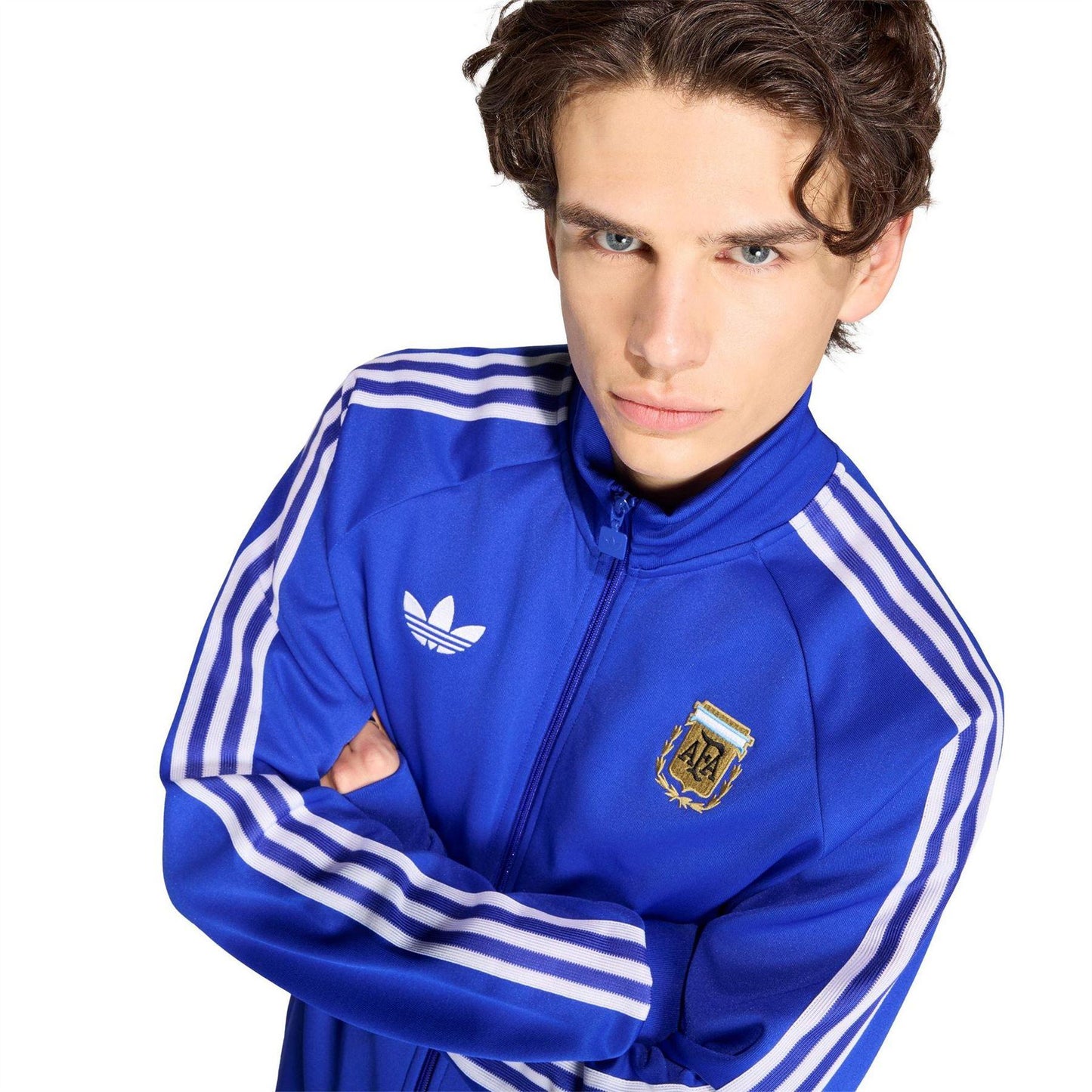 Blue-White - Side - Adidas Mens World Cup Argentina Track Top