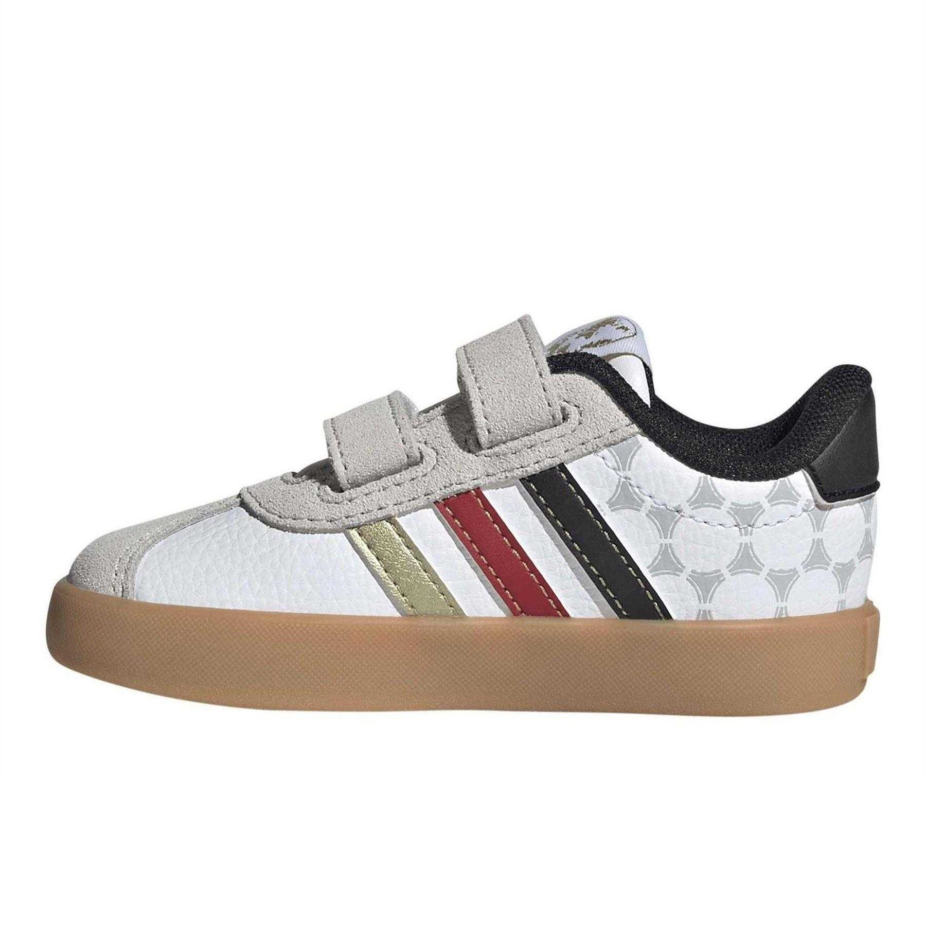 White - Side - Adidas Childrens-Kids VL Court 3.0 Trainers