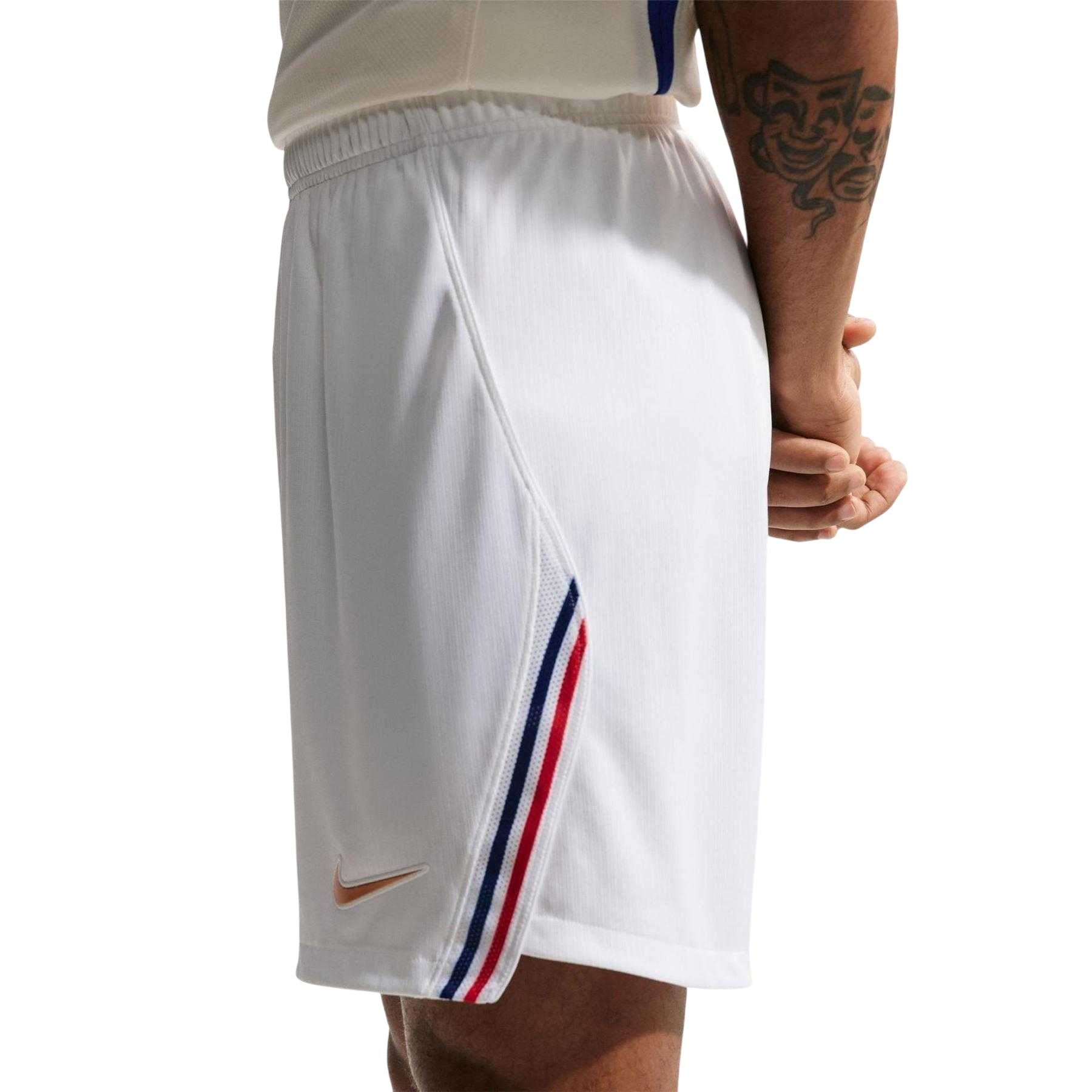 White-Orange - Side - Nike Mens 2026 France Football Shorts