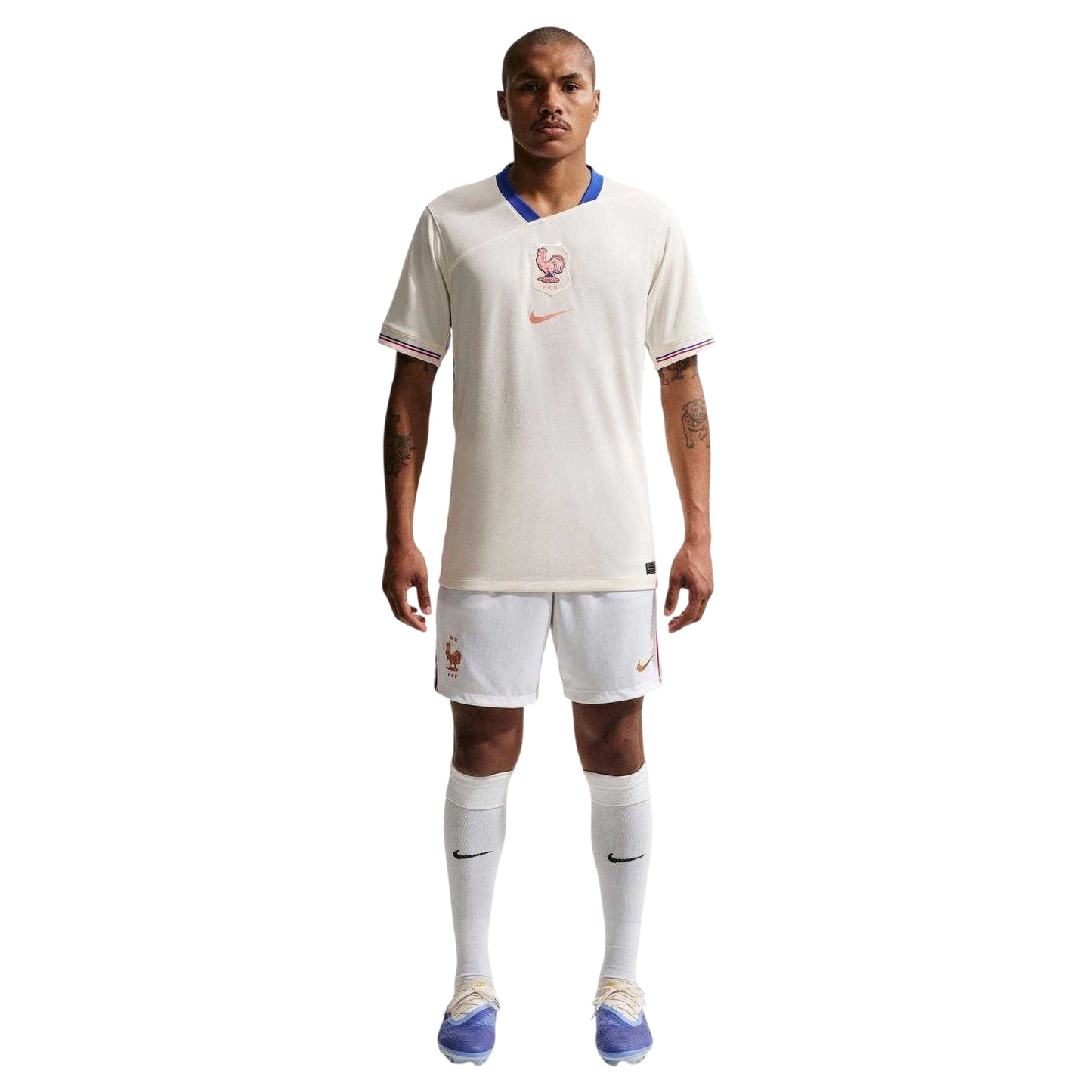 White-Orange - Pack Shot - Nike Mens 2026 France Football Shorts