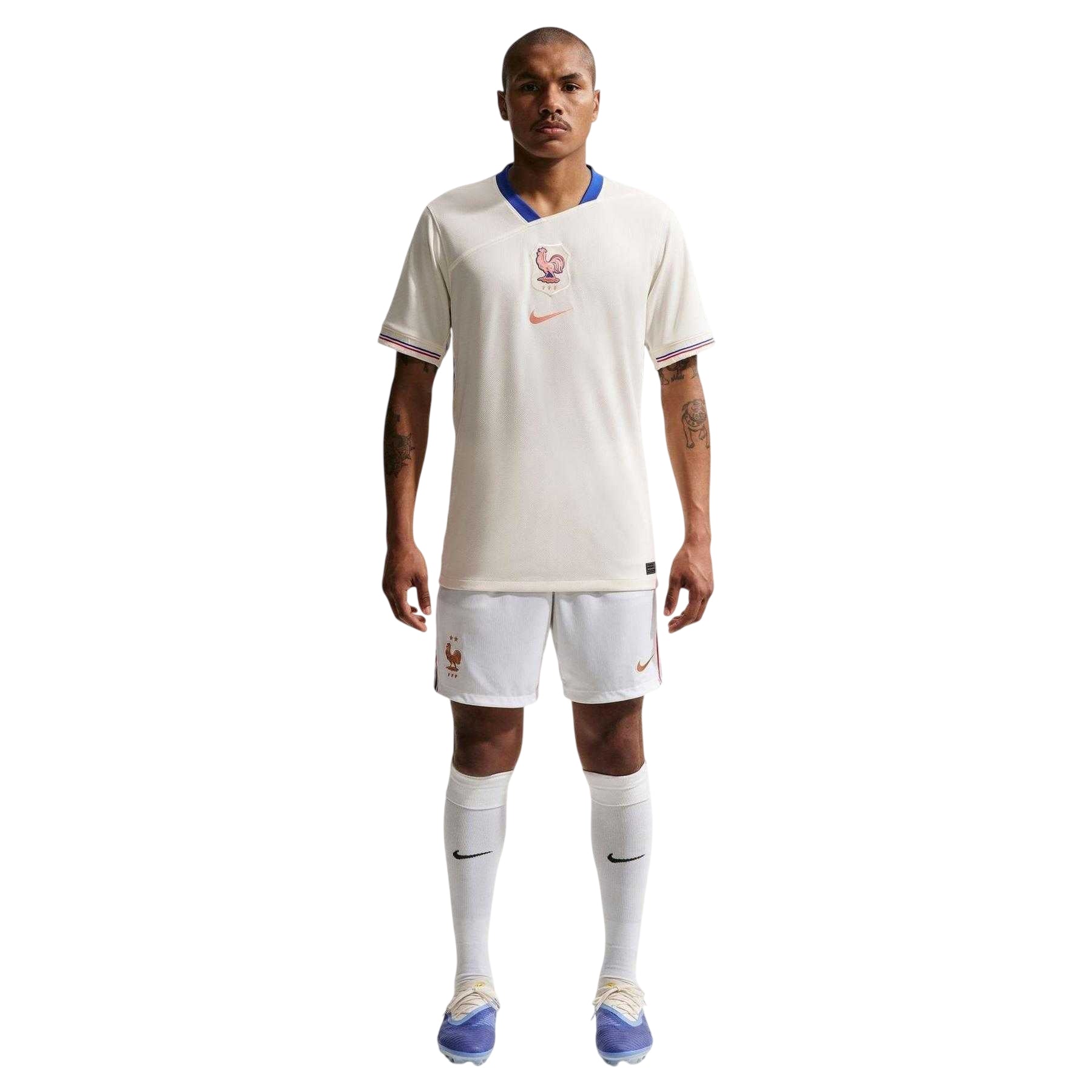 White-Orange - Pack Shot - Nike Mens 2026 France Football Shorts