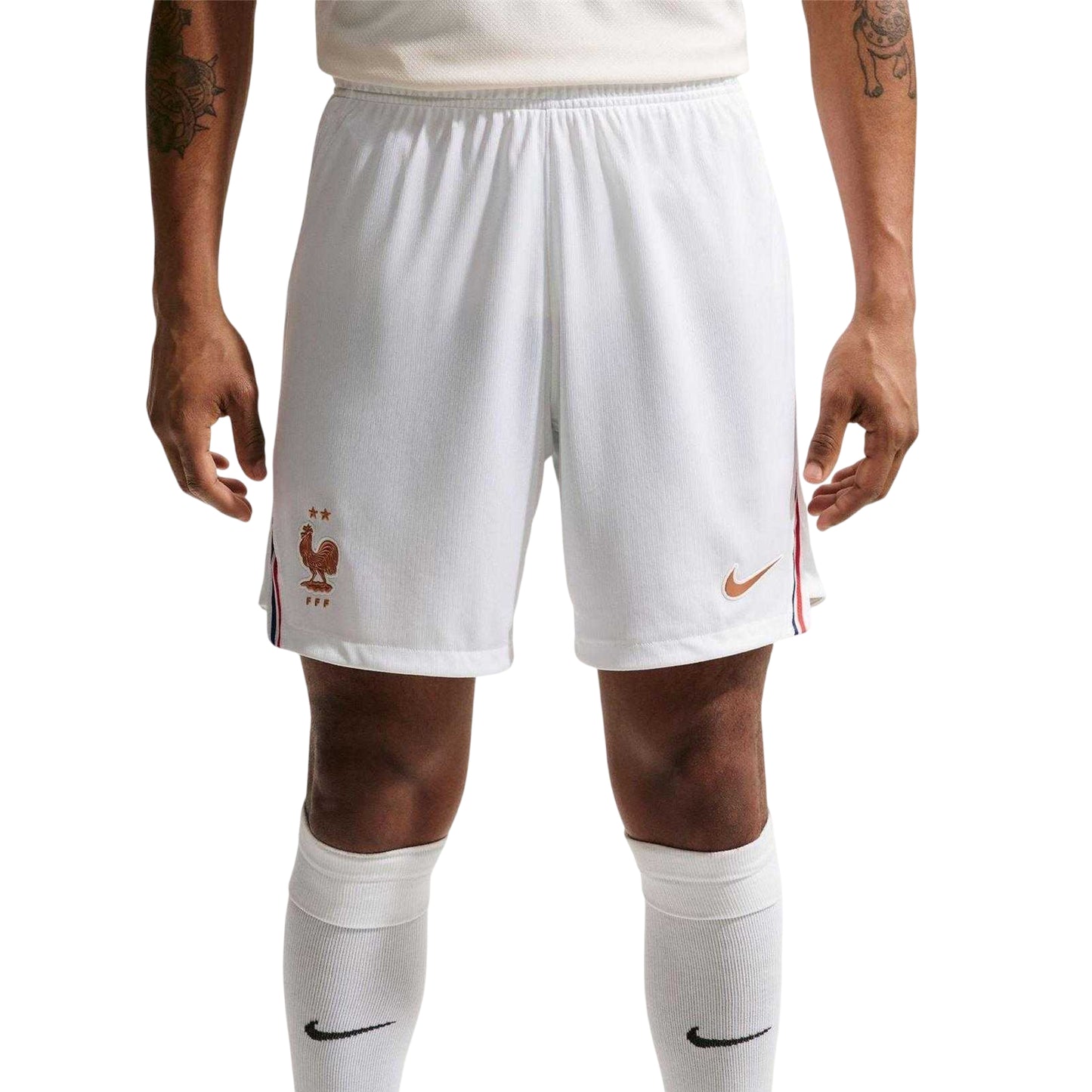 White-Orange - Front - Nike Mens 2026 France Football Shorts