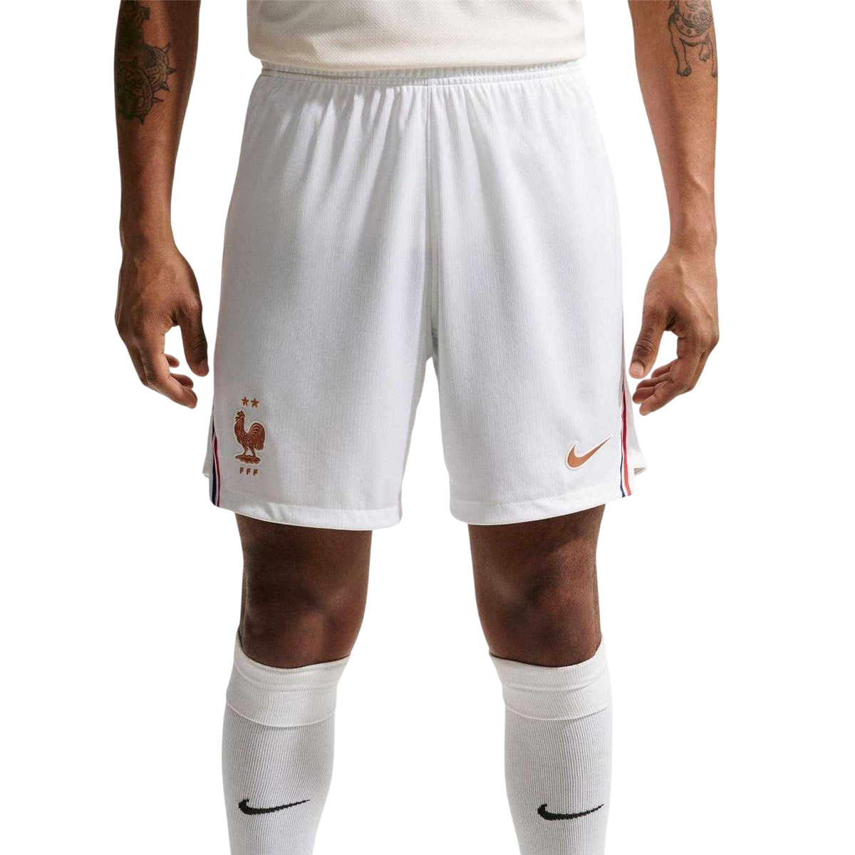 White-Orange - Front - Nike Mens 2026 France Football Shorts