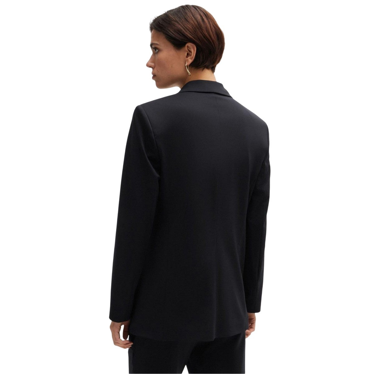 Black - Back - Boss Womens-Ladies Jupa Relaxed Fit Jacket